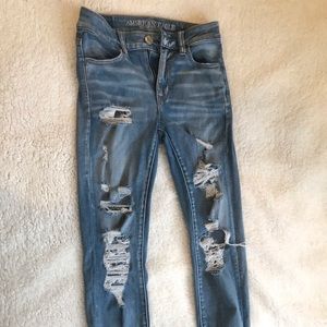 American Eagle Ripped High Rise Jeans